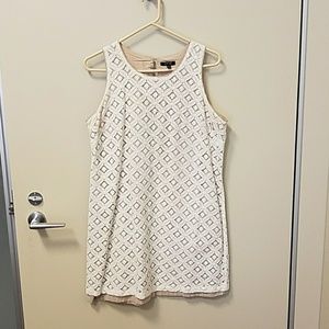 APT 9 white and cream  lace shift dress.
